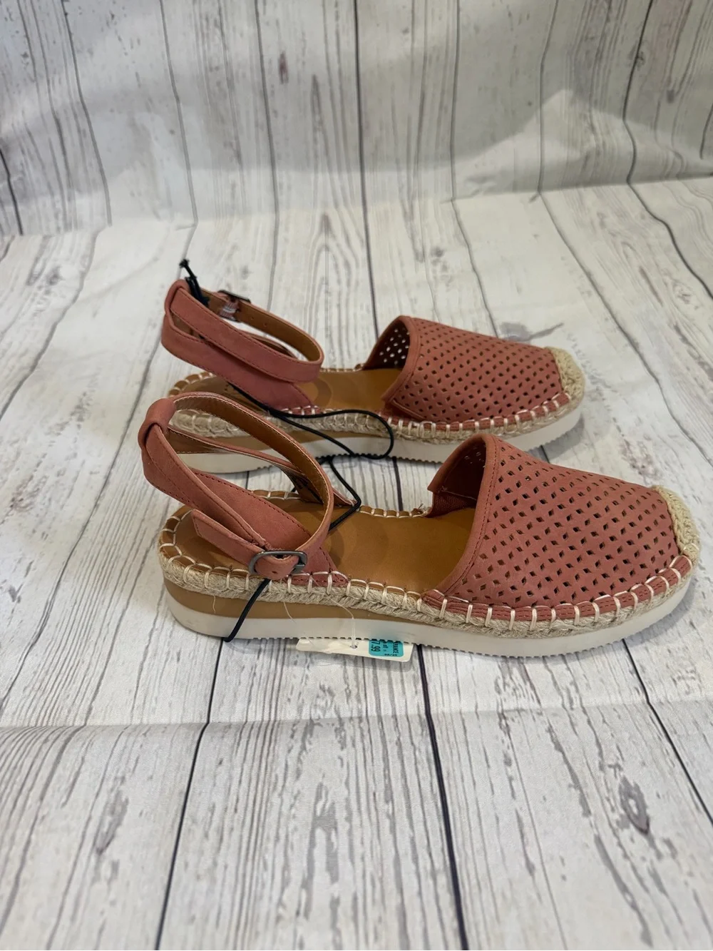 Ana Ankle-Strap Terracotta Espadrille Flats Size 6 NWT